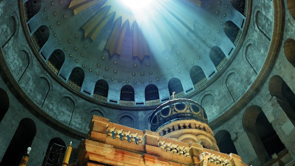 Jesus Empty Tomb in Jerusalem and Dome over it