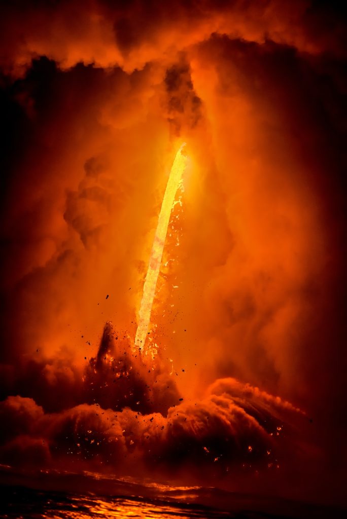 Exploding lava flow in Hawaii