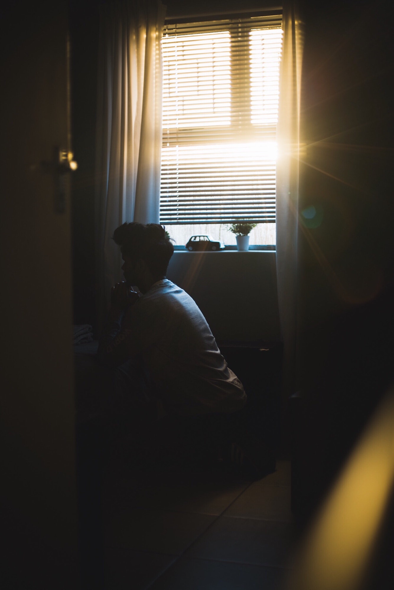 Praying in bedroom
